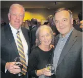  ??  ?? Pictured, from left, are Bob and Julie Hamilton with SC Infrastruc­ture CEO Paul Giannelia.