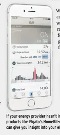  ??  ?? If your energy provider hasn’t installed a smart meter, products like Elgato’s HomeKit-compatible Eve Energy can give you insight into your electricit­y usage.