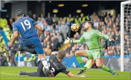  ??  ?? CHANGED MAN: Chelsea's Diego Costa scores against West Bromwich Albion during their English Premier League game at Stamford Bridge, London