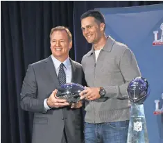  ?? KIRBY LEE, USA TODAY SPORTS ?? Roger Goodell suspended Tom Brady for four games, then ended up handing him the Super Bowl MVP trophy.