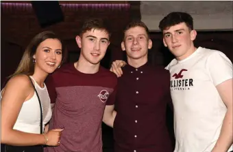  ??  ?? Claire Long, Con Lane, Colm O’Leary and Sean Cronin from Millstreet pictured at the weekend disco at Safaris Nightclub Newmarket.