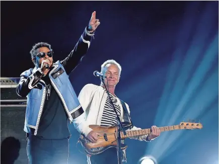  ?? THEO WARGO/WIREIMAGE ?? Shaggy and Sting, performing at the 2018 Grammys, prove an unlikely musical duo.