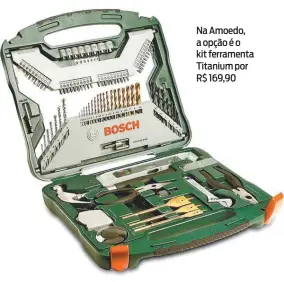  ??  ?? Na Amoedo, a opção é o kit ferramenta Titanium por R$ 169,90