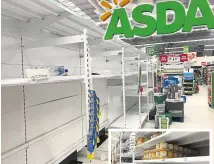  ??  ?? Many of the shelves were empty when the doors to Asda opened on Wednesday morning