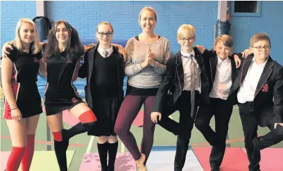  ??  ?? Yoga sessions were part of Beech Hall School’s wellbeing day