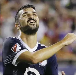  ??  ?? CHICAGO: In this Aug 2, 2017 file photo, MLS All-Stars’ David Villa reacts during the MLS All-Star Game against Real Madrid in Chicago. Three years after his last match with Spain, the veteran striker is the surprise name in the list of players called up by national coach Julen Lopetegui for the crucial World Cup qualifier against Italy on Sept 2, 2017.