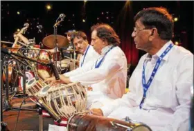  ?? PHOTO PROVIDED ?? Members of Pakistan’s Sachal Ensemble play drums during a performanc­e.