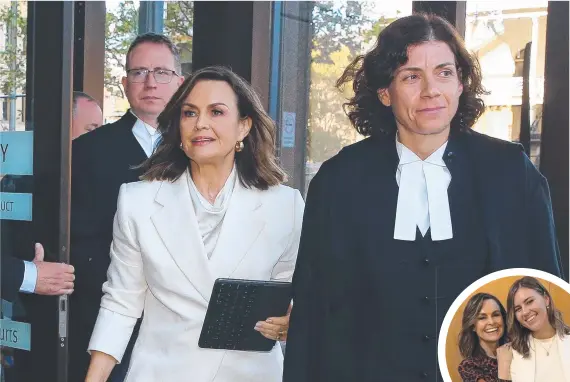  ?? Picture: Gaye Gerard ?? Lisa Wilkinson outside court after the defamation trial between Bruce Lehrmann and Network 10 over Brittany Higgins’ (inset) rape allegation.