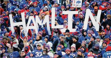  ?? Jeffrey T. Barnes/Associated Press ?? Fan across the U.S. rallied behind the Bills’ Damar Hamlin as his near-death experience was quickly forgotten.