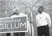  ?? CHRIS O'MEARA/AP ?? Gillum’s embrace of liberal views earned him coveted support from leading progressiv­e activists — most notably U.S. Sen. Bernie Sanders of Vermont.