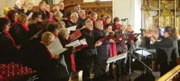  ??  ?? Der Liederkran­z Pfaffenhof­en an der Roth (Leitung: Marianne Altstetter) beim Adventskon­zert in St. Michael.