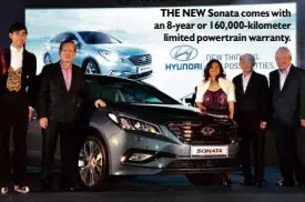  ??  ?? THE NEW Sonata comes with an 8-year or 160,000-kilometer
limited powertrain warranty.