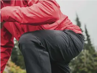  ??  ?? The Beyond K5 Testa softshell pant wicks away moisture and traps heat while the durable stretch nylon exterior protects from the weather.
