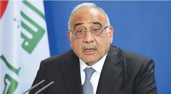  ?? AFP/File ?? It has been a shaky 11 months for Prime Minister Adel Abdul Mahdi’s government since it was painstakin­gly stitched together in the prolonged wake of May 2018 elections.