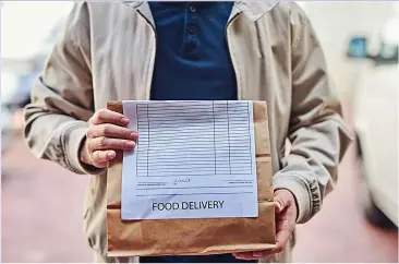  ??  ?? ESSENTIALS: People will be more dependent on food delivery services and charities in future
Picture: CHARDAY PENN