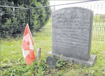  ?? SUBMITTED ?? Cemeteries have so many stories to offer from the past, including that of Bertha Delight Beckwith. She had many longstandi­ng ties to Berwick.