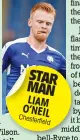  ??  ?? STAR MAN LIAM O’NEIL Cheste
rfield