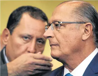  ?? WERTHER SANTANA/ESTADÃO ?? Obra. Governado Geraldo Alckmin em sessão pública sobre concessão do Rodoanel Norte