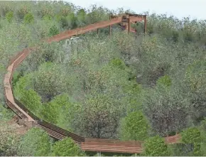  ?? BLAKE THEISEN / AYRES ASSOCIATES ?? An elevated walkway through forest canopy is planned for Peninsula State Park in 2019.