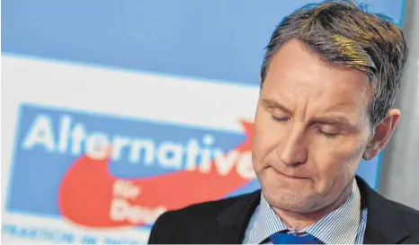  ?? FOTO: DPA ?? Das Ausschluss­verfahren besitze „zweifellos das Potenzial zur Spaltung der Partei“, sagte Björn Höcke bei einer Pressekonf­erenz.