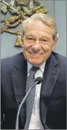  ??  ?? In this photo taken on April 25, 2014, former Pope John Paul II spokespers­on Joaquin NavarroVal­ls smiles prior to the start of a press conference at the Vatican.