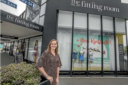  ??  ?? The Fitting Room’s Colombo St store manager Victoria Skilton can help people find the ideal swimsuit or Christmas present with gift vouchers.