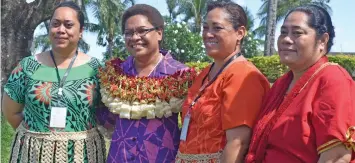  ?? Photo: Nicolette Chambers ?? From left: Ane Mailangi, Minister for Women, Children and Poverty Allevation Mereseini Vuniwaqa, Tupou Kakakovika­etau and Lesila To’ia from Tonga at the consultati­on at the Novotel, Nadi, on October 23.