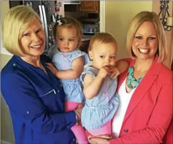  ?? SUBMITTED PHOTOS ?? Ann Lewis with her mother, Barbara Clingan, and daughters Hadley and Ellie one month before the 2018 Komen Philadelph­ia Race for the Cure.