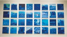  ?? Korea Times photo by Park Han-sol ?? Installati­on view of Keem Ji-young’s “Blue Series” (2016-18)