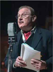  ?? Dan Watson/The Signal ?? Actor Robert Leh as Dr. Inman during the live radio show performanc­e of “The Man With Bogart’s Face” at the Newhall Family Theatre for Performing Arts in Newhall on Saturday.