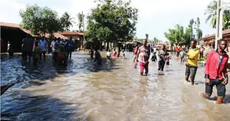  ??  ?? A flooded community of Rivers State.