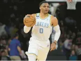  ?? AP FILE ?? Russell Westbrook, recently traded from the Lakers to the Jazz, could be helpful to another playoff contender if he does not want to finish the season in Salt Lake City.