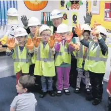  ??  ?? Safety message Lend Lease staff visited the Bankhead Nursery to talk about the dangers of playing on building sites