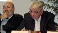  ??  ?? L’ultimo presidente Gianni Mion (a destra), ex manager di Banca Popolare Veneta, con Fabrizio Viola