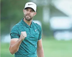  ?? MARIANNA MASSEY/GETTY IMAGES ?? A birdie putt on the third playoff hole on Sunday in the Safeway Open in Napa, Calif., clinched Kevin Tway’s first PGA Tour victory.