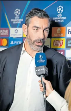  ?? ?? Ronert Pires, en una entrevista durante un partido de Champions.
