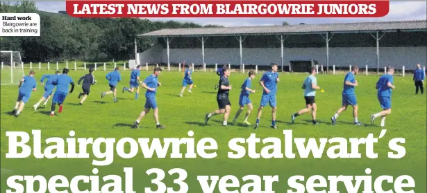  ??  ?? Hard work Blairgowri­e are back in training