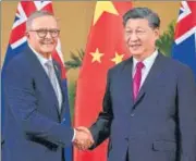 ?? AP ?? Australian PM Anthony Albanese (left) meets Chinese President Xi Jinping on the sidelines of G20 summit in Nusa Dua, Bali.