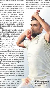  ?? HT PHOTO ?? R Ashwin currently plays only Tests.