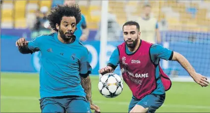  ?? FOTO: SIRVENT ?? Marcelo puede ser el hombre que decante para final de la Champions para Real Madrid o Liverpool