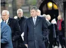  ??  ?? Paying respect: Bryan Robson was among those at the funeral service