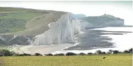  ?? ?? Seven Sisters cliff taken from South Hill Barn, Seaford.