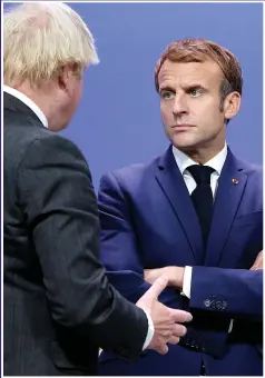  ?? Picture: ROBERT PERRY/REX ?? PETULANT: Mr Macron took exception to PM’s open letter