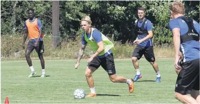  ??  ?? TRENING: André Sødlund trente som vanlig med Sandefjord onsdag. Torsdag er han trolig i Skien for å skrive uinder på sin treårsavta­kle med Odd.