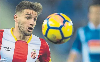  ?? FOTO: PUNTÍ ?? Portu, ilusionado por medirse al equipo donde se formó, el Valencia. El Girona volvió ayer al tajo para preparar el partido de Mestalla