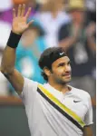  ?? Mark J. Terrill / Associated Press ?? Roger Federer celebrates after defeating Jeremy Chardy in Indian Wells.