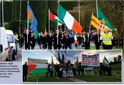  ?? ?? Above, right: Photos of Easter Commemorat­ions held in Fermanagh by the 1916 societies.