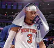  ?? Elsa/Getty Images ?? The Knicks’ Josh Hart walks off the court after Sunday’s Game 7 loss to the Indiana Pacers.