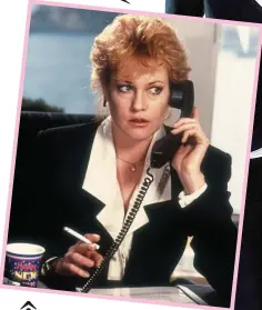  ?? ?? Dressed for success: Melanie Griffith in 1988 movie Working Girl and, top, the Balmain show last week