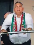 ?? FOTO: REUTERS ?? Ungarns Premier Orbán (54) beim Länderspie­l gegen Portugal am vergangene­n Sonntag.
